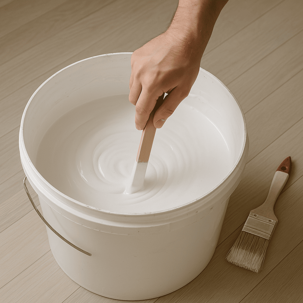 Khuấy đều hỗn hợp sơn