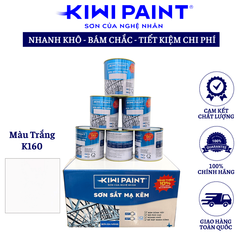 Sản phẩm sơn sắt màu trắng thương hiệu Kiwi Paint