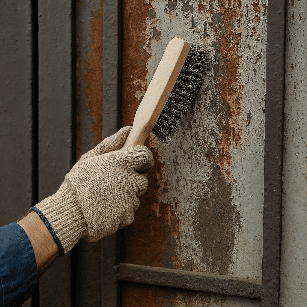 Cách cạo sơn cửa sắt nhanh bằng bàn chải sắt