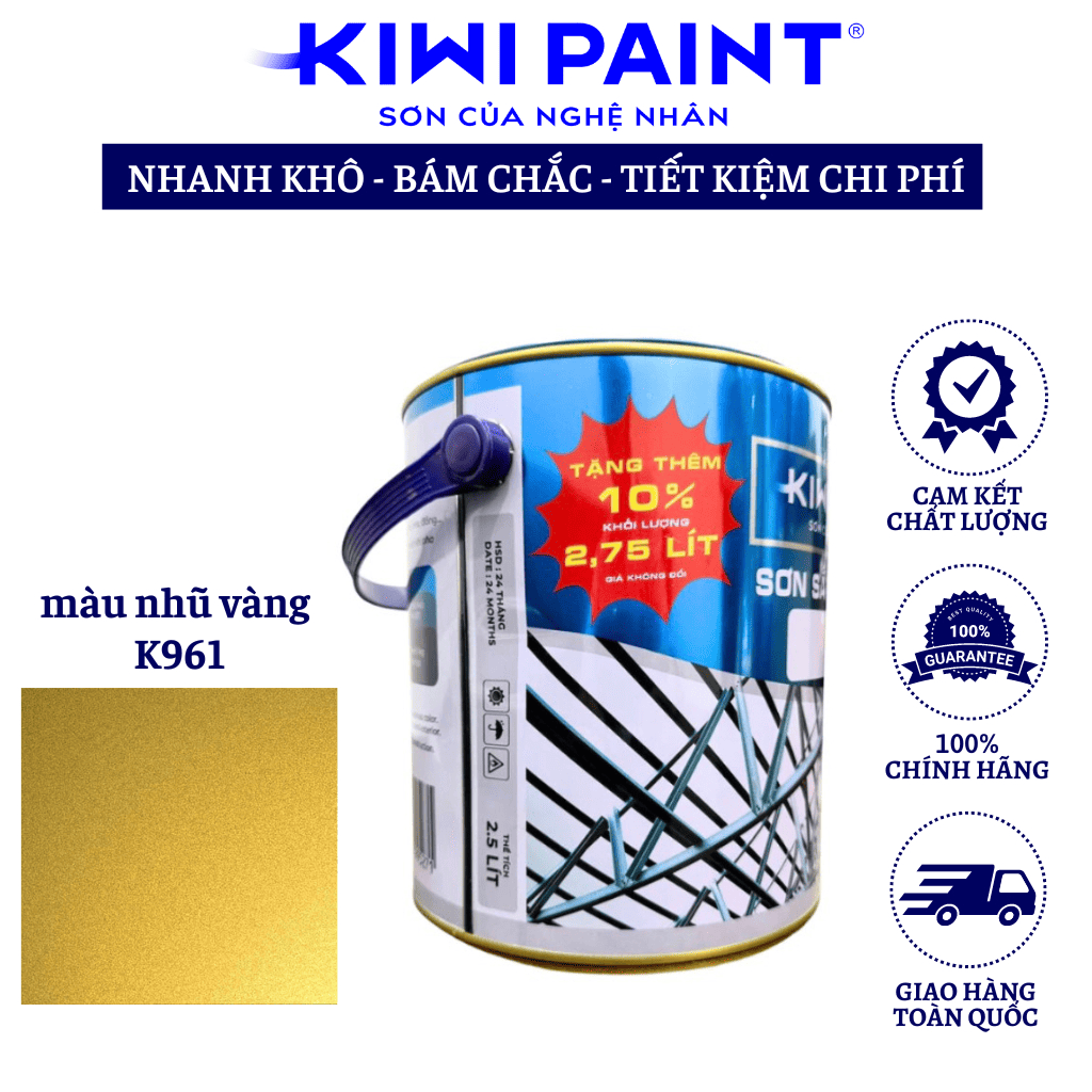 Sơn nhũ vàng dành cho sắt mạ kẽm