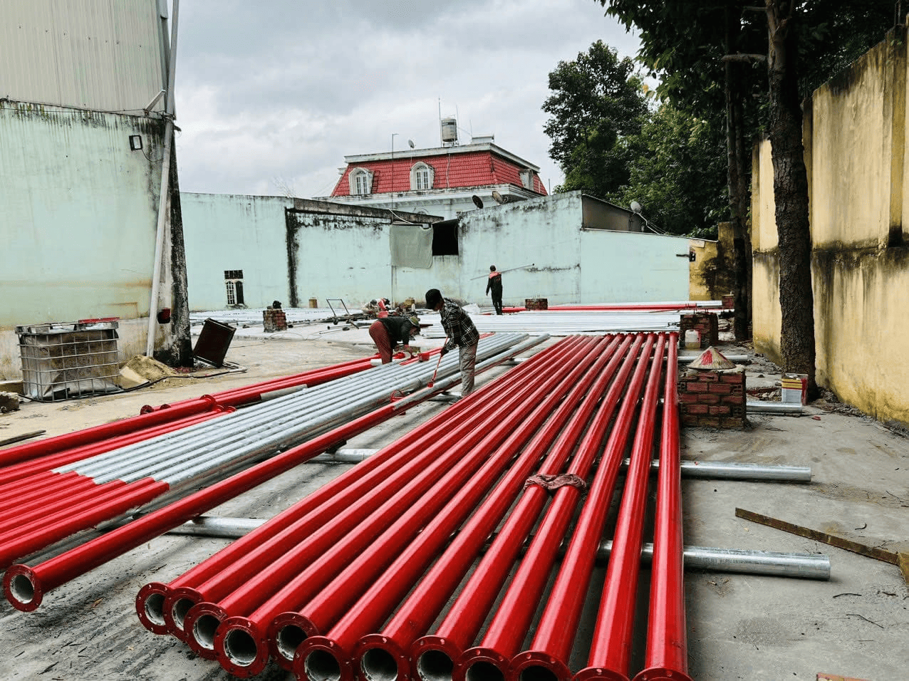 Cách tính diện tích sơn sắt thép với ống thép tròn